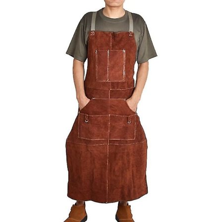 Professionelt lædersvejsforklæde Tykkere okselæder Slidstærkt svejsning Varmeisolering Anti-skoldning Flammehæmmende