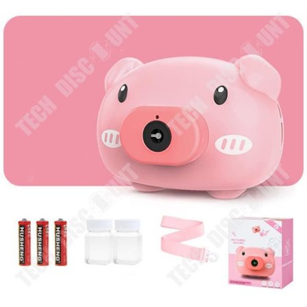 TD Barns tecknade söt rosa automatisk blåsare och musik elektrisk gris bubbelmaskin Presenter till barn