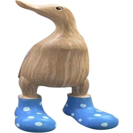 Hagedekorasjon i tre med and og støvler