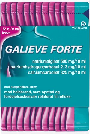Galieve Galieve Forte, 500 mg/213 mg/325 mg, oral suspension 12 stk., Medicin & Pleje, Håndkøbsmedicin, Halsbrand & Mavesyre