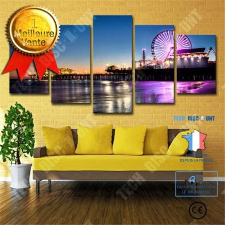 Väggaffisch - TD - LB10424 - Modern Dekoration - Los Angeles Strand - 5 HD Paneler