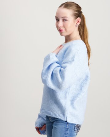 Kids ONLY KOGDINEA L/S REVERSIBLE PULLOV. KNT Blå Trøjer Pige - Kids Brand Store