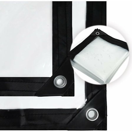Kirkas vedenpitävä pressu silmukoilla, kirkas vedenpitävä suojapeite, säänkestävä polyeteenipressu (3x3m)