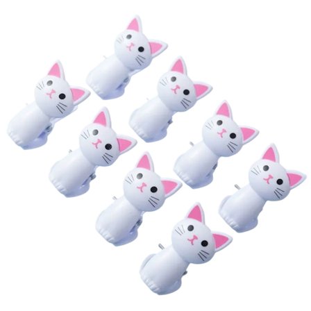 Snackspåsklämmor med söt kattdesign, plastförslutningsklämmor för lufttät förvaring av mat, återanvändbara kökstillbehör, mångsidiga klämmor för