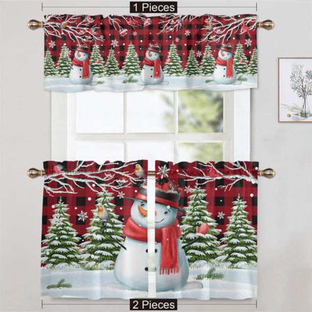 1/2 St Printed Snögubbe Print Draperier Paneler Xmas Kort Panel