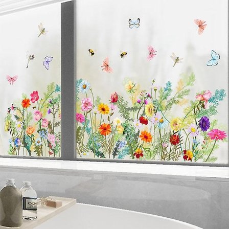 Anti-kollisions Iris Have Blomst Vinduesmærkater Glasmærkater