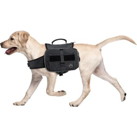 al Outdoors Hundryggsäck för Stor Hund, Hundpackning Hound Resevandring Camping Ryggsäck, Sadelväska Ryggsäck med Sidofickor Svart
