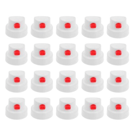 20 st Ersättningsmunstycken i plast för sprayburkar Graffiti Målningsmunstycken Självmålningsmunstycken Sprayfärgburk Tillbehör Vit S (FMY)