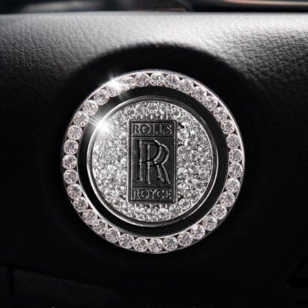 Press Start-knappskydd, motorstartstopp tändningsknapp logotyp klistermärke, [Rolls-Royce] (fyrpack)