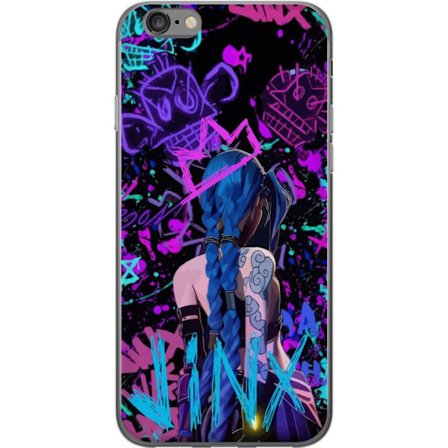 Yhteensopiva Puhelinkuori Apple Apple iPhone 6 Värikäs graffitipiirustus, jossa on sinipäinen hahmo urbaanissa katutaidetyylissä