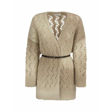 Fabiana Filippi, Alpaca-blend cardigan Beige, Dames, Maat:XS