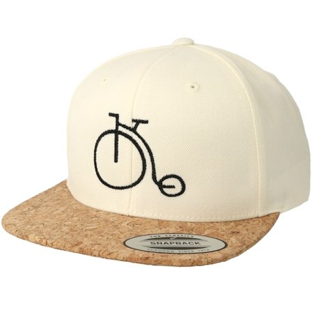 Bike Souls - Wit snapback Cap - Old School Bike White/Cork Snapback @ Hatstore