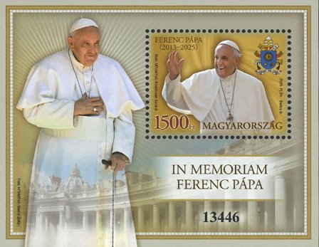 Ungarn - Paven Francis - Postfrisk miniark