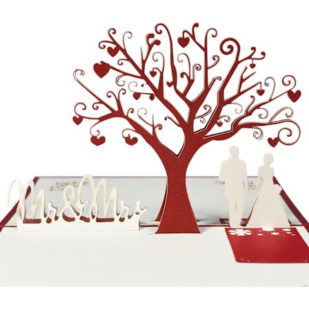 1 stk Kjærlighetskort - 3D Jubileumskort - Forlovelseskort - Kjærlighet