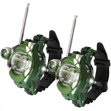 2 stk. Walkie Talkie 7 i 1 Børns Spion Udstyr Ur Sæt med Lommelygte til Udendørs Brug