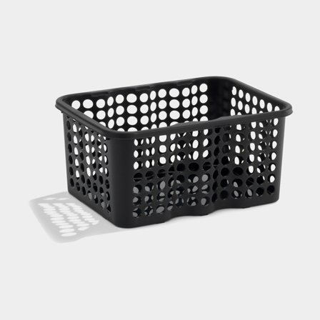 Opbevaringskurv i plast Nordiska Plast Rondo, sort, 285 x 210 x 135 mm, 6 liter