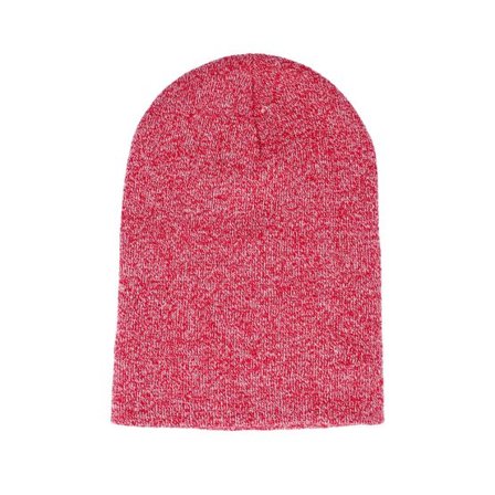 Beechfield - Röd longbeanie Beanie - Heather Red Long Blank Beanie @ Hatstore