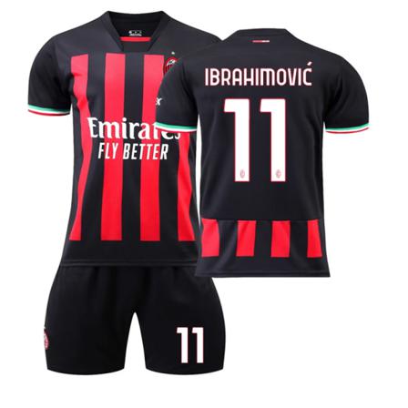 2223ac Milan Hemma Ny Fotbollströja Nr 11 Ibrahimovic Jersey Without Socks 28(150-155cm)