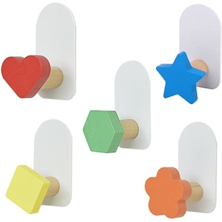 Design Nordisk Färg Rund Massivt trä Dekoration Liten sammanfogad Creative Hook Coat Vägg Barnrumsdekoration,1 Styck,D