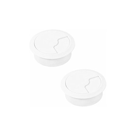 Skrivebords kabelgennemføring og forsænket bordplade til tilslutning af USB-kabler