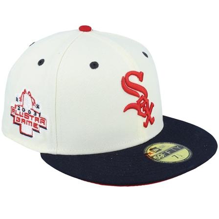 New Era - MLB Vit fitted Keps - Chicago White Sox Mirror 59FIFTY 03 All Star Game Chrome/Navy Fitted @ Hatstore