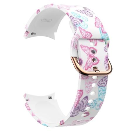 Mönstrad silikonrem med spänne för Samsung Galaxy Watch4 Classic 42/46mm/Active 40/44mm Butterflies