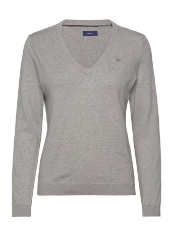 Cotton V-Neck Grey GANT
