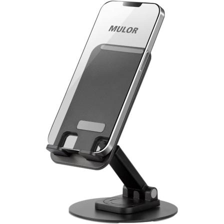 Stasjonær telefonholder, justerbar sammenleggbar aluminiums telefonstativ