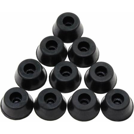 Svart rund skapetui gummi bord stol benfot føtter beskytter sklisikre sirkulære støtfangerputer 17 x22 x 10mm 50 PCS-