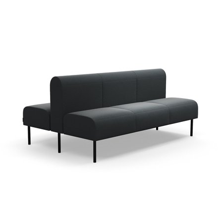 Modulsofa VARIETY, 3-Sitzer, doppelt, Stoff Pod CS, anthrazit