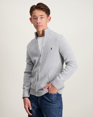 Polo Ralph Lauren Cotton Full-Zip Sweater Grå Huvtröjor/Hoodies Kille - Kids Brand Store
