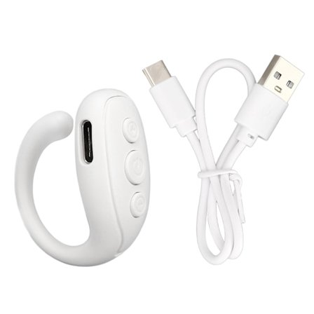 Mobiltelefon Bluetooth-fjärrkontroll ABS Ringformad Lång Batteritid Kamera Fjärrutlösare för Surfplatta Vit