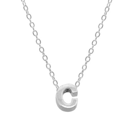 Halsband med bokstavsberlock i 925 sterlingsilver för kvinnor, minimalistiskt guldfärgat halsband, fina smycken Collares