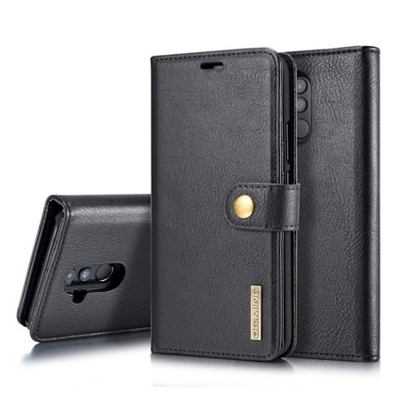 Huawei Mate 20 Lite DG.MING haljais nahkainen 2in1 lompakko suojakotelo näppäin lukolla - Musta