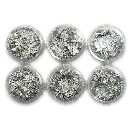 6 st burkar silver folie flakes