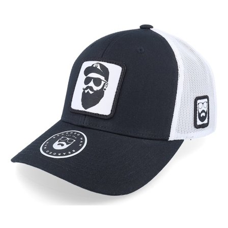 Bearded Man - Schwarz Trucker Cap - Cap Man Woven Patch Black/White Trucker @ Hatstore