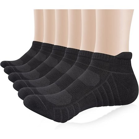 Løbesokker Dæmpede Sportsokker Anti-Blister Træningssokker Hvide Atletiske Ankelsokker til Mænd og Kvinder (6 Par)