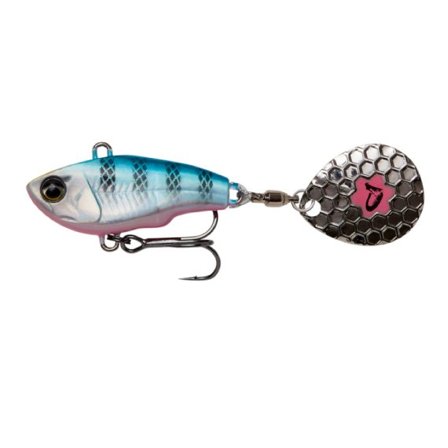 Savage Gear Fat Tail Spin 8cm, 24g Sinking - Blue Silver Pink