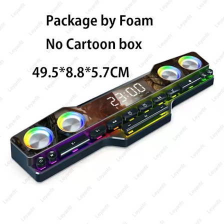 RGB TV Bluetooth Trådlös Soundbar Högtalare 16W Bluetooth 5.0 Högtalare Dator 4D Subwoofer Stereo AUX PC Hem Klocka Inomhus Soundbar