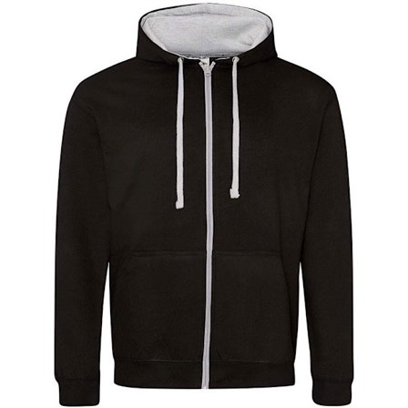 Awdis Mens Varsity Heather Full Zip Hoodie XL Jet Black/Heather