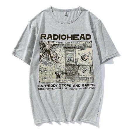 Vintage Radiohead T-shirt Hip Hop Engelskt Rockband T-shirts Herr Dam