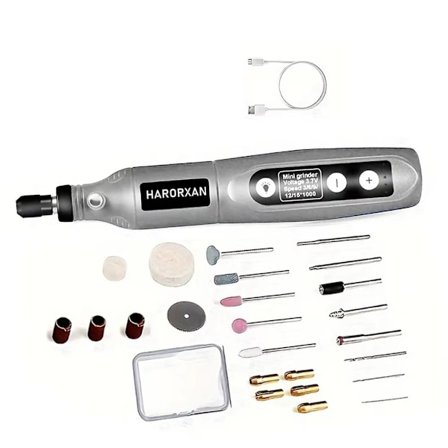 USB Trådløst Rotary Verktøy - 5 Hastigheter med Lampe & 24 Bits - For Boring/Sliping/Gravering