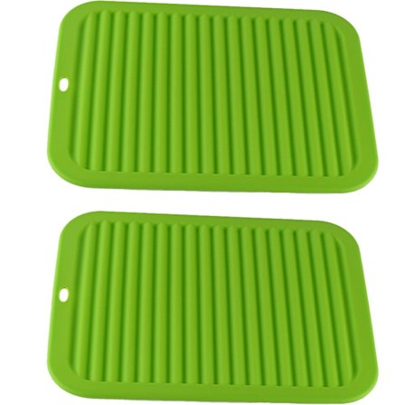 Silikone Multifunktionel Tørremåtte, Grydelap, Vandtæt, Skridsikker, Fleksibel, Holdbar, Tåler Opvaskemaskine, Grøn