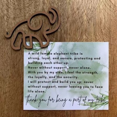 Vilde kvindelige elefantkort lykønskningskort D D