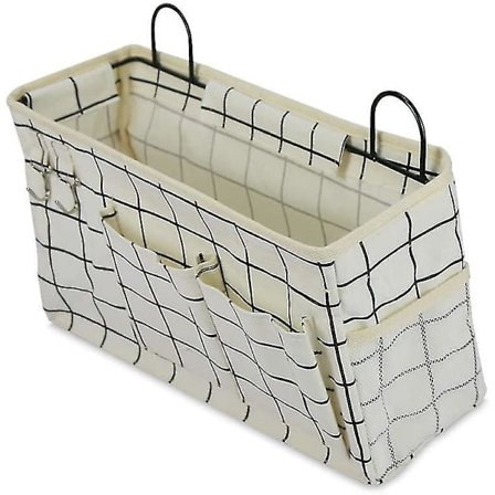 Sängbordskaddy/Sänghängande Förvaringsorganisatör Med Krokar För Böcker Tidningar Telefon Fjärrkontroller