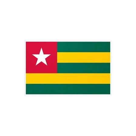 Tarra - Monivärinen - Togo-lippu - 3 cm - 1000 kappaletta - PVC vesipohjaisella liimalla