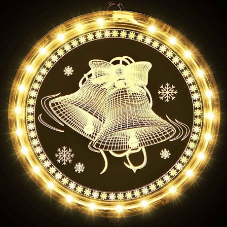 Julevindue lys varm hvid klokke KLB