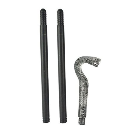 Mystisk Farao-stav Gammel egyptisk stil Personal Scepter Kostymetilbehør Rekvisitter for Halloween Klesoppkledning Fester Sølv Slangehode