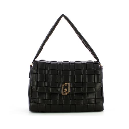 Liu Jo, Eco -sustainable intertwined shoulder bag Czarny, Kobieta, Rozmiar: ONE Size