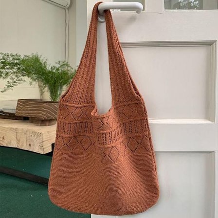 Naisten Olkalaukut Virkattu laukku CHOCOLATE